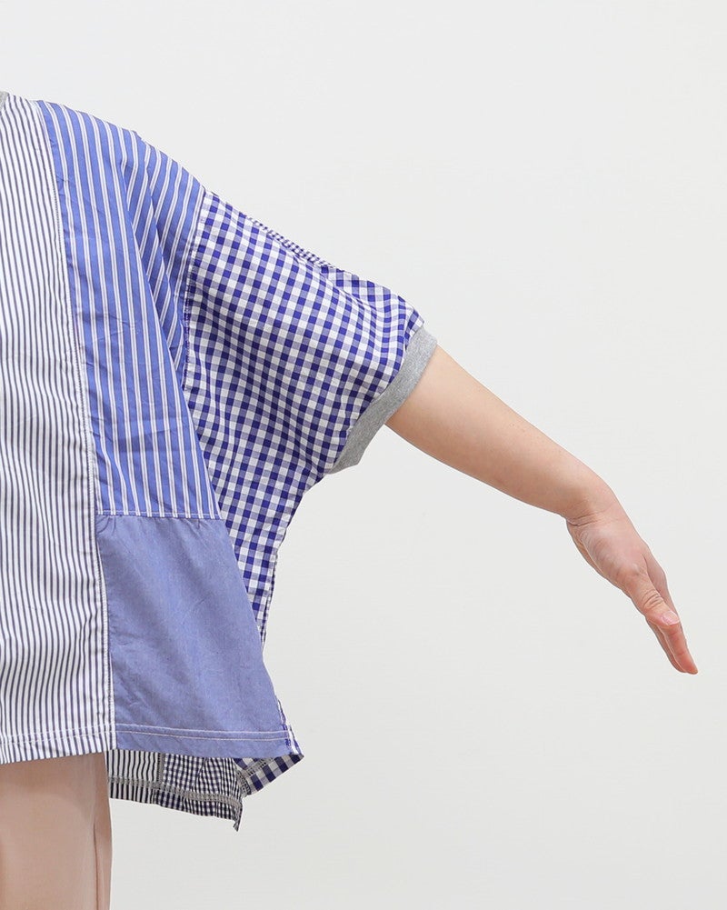 NATURAL LAUNDRY］先染めクラフトパネルハギモックプルオーバー
