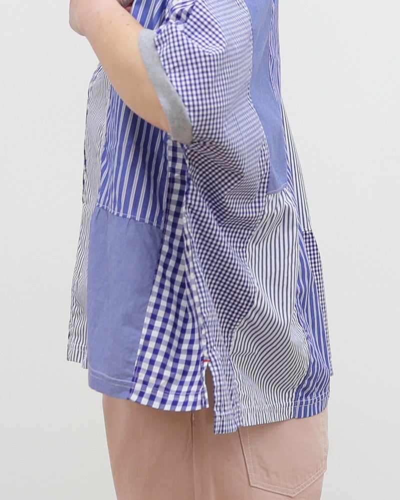 ［NATURAL LAUNDRY］先染めクラフトパネルハギモックプルオーバー