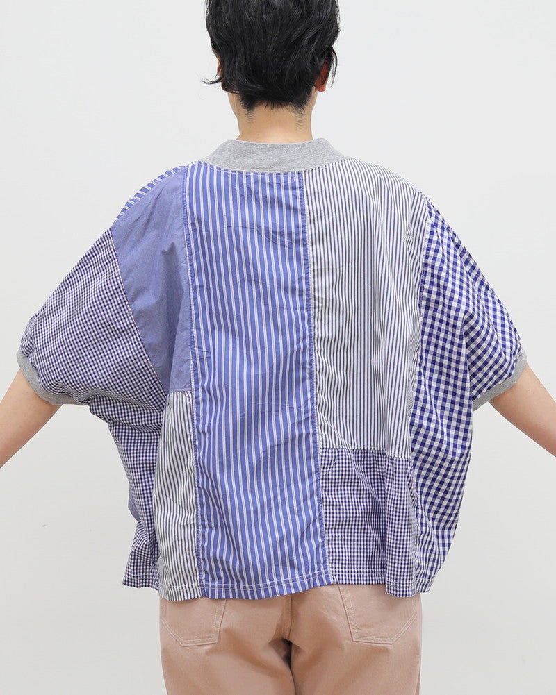 ［NATURAL LAUNDRY］先染めクラフトパネルハギモックプルオーバー