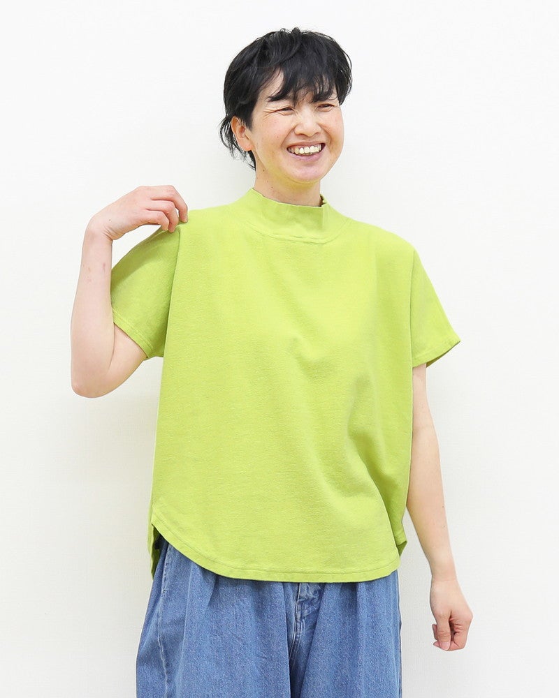grin］ミニ畦ワッフルモック半袖プルオーバー／グリン◇26SS ｜オン