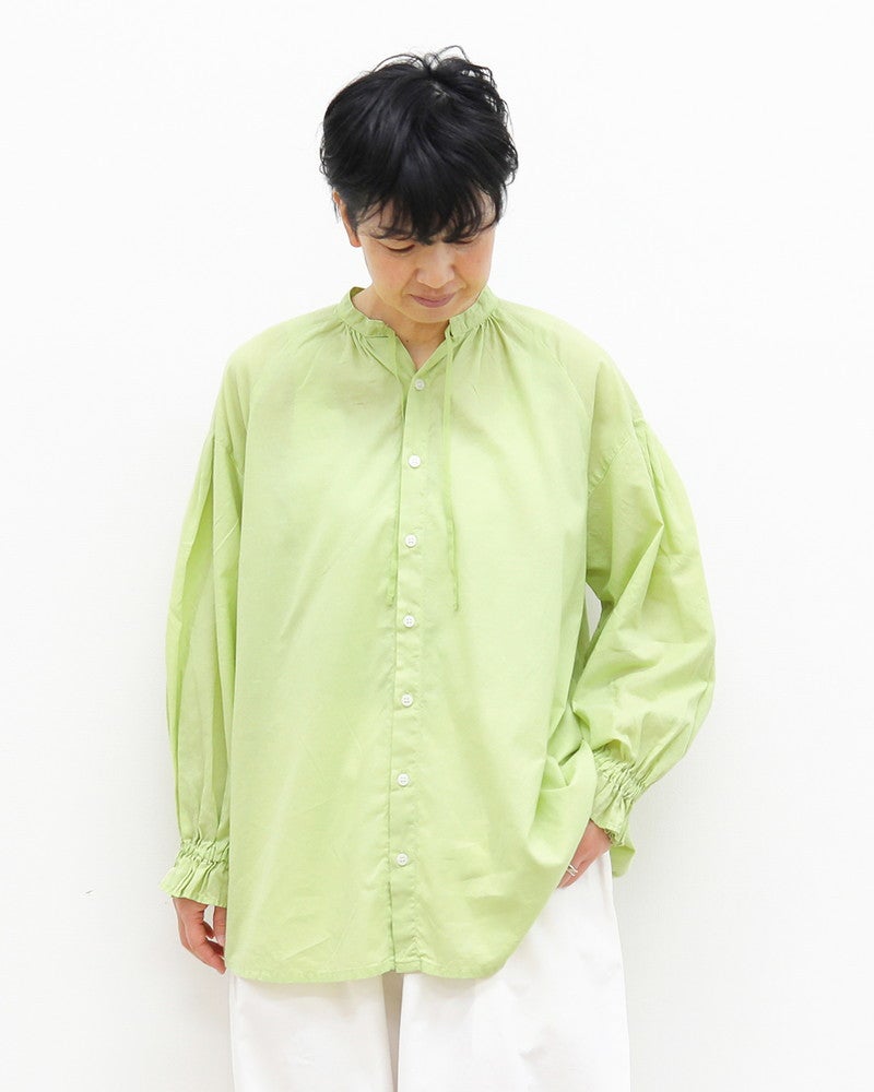 ノベルティ対象】［grin］ボイルラグランスモックシャツ／グリン◇26SS