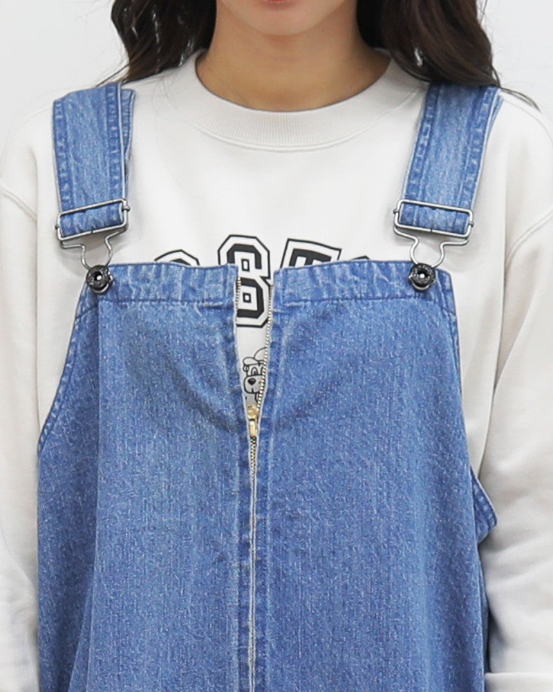 リメイクデニム　フリルたっぷりサロペットワンピ 10％OFF】［FURALI］デニムフライトサロペット／フラリ ｜オンセブン