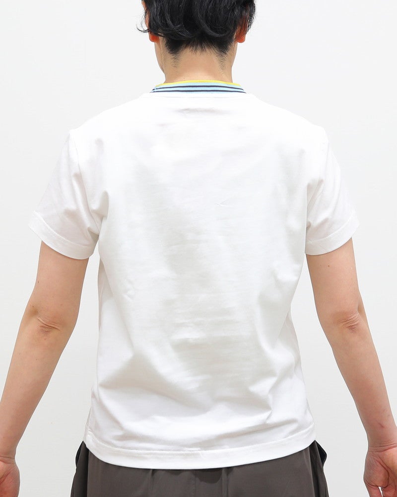 ［GYMPHLEX］ネックボーダー半袖Tシャツ