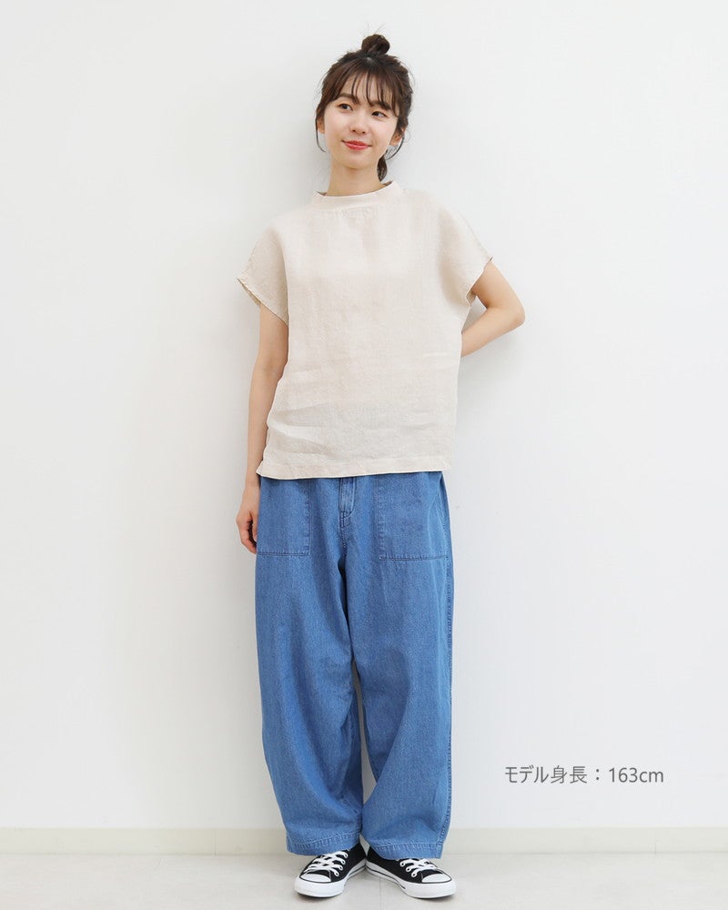 ［LAITERIE］リユールリネンボトルネックプルオーバー