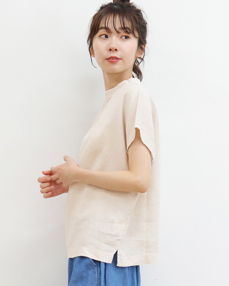 ［LAITERIE］リユールリネンボトルネックプルオーバー