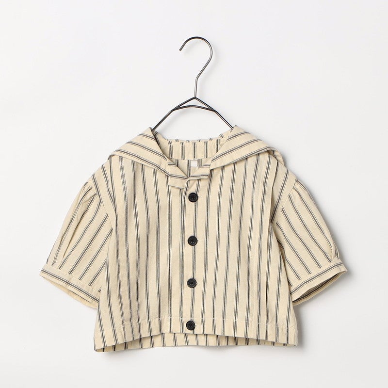p.premier］セーラー衿の半袖クロップドシャツ キッズ／ピードット