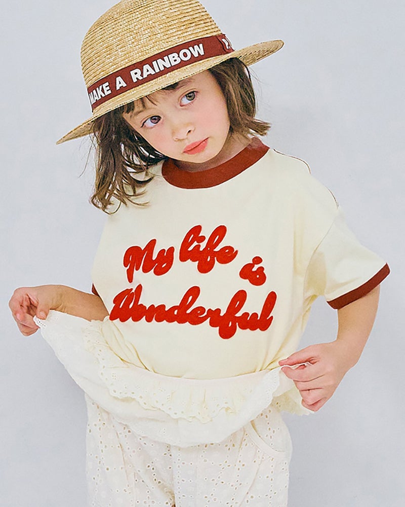 50％OFF】［p.premier］フェルトロゴリンガーT キッズ／ピードット