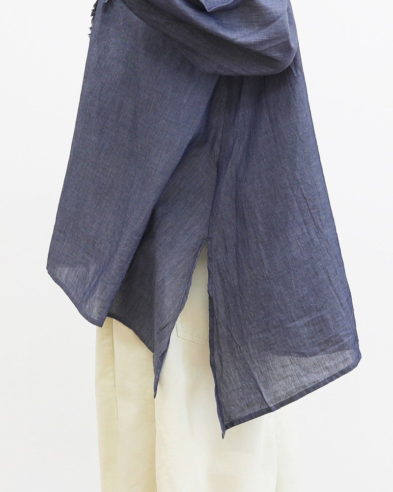 ［grin］INDIAデニムボイル三角フリルシャツ