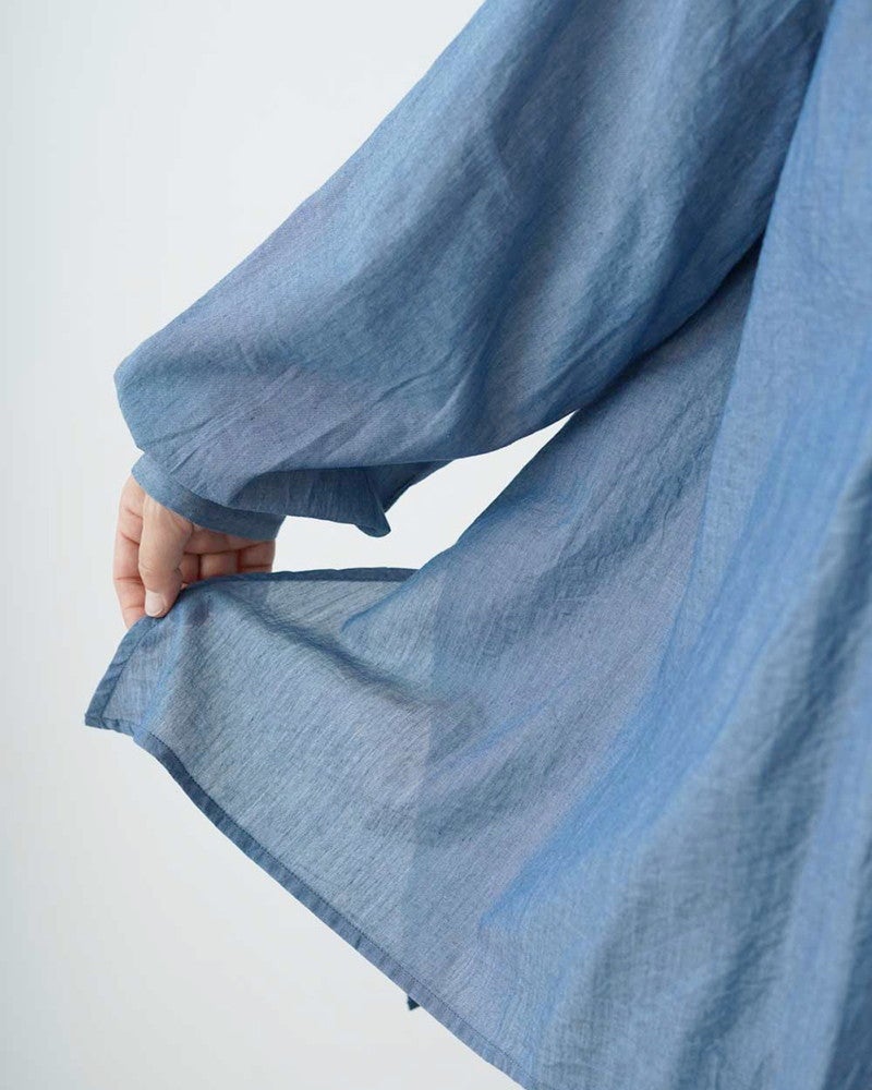 ［grin］INDIAデニムボイル三角フリルシャツ