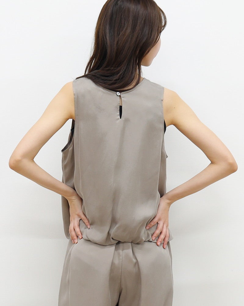 ［LE GLAZIK］ノースリーブバルーンブラウス