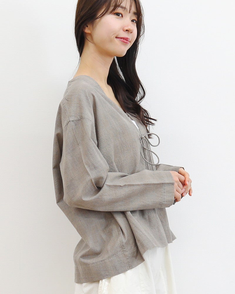 ［INDIA INDUSTRY］コットンチェックブラウス