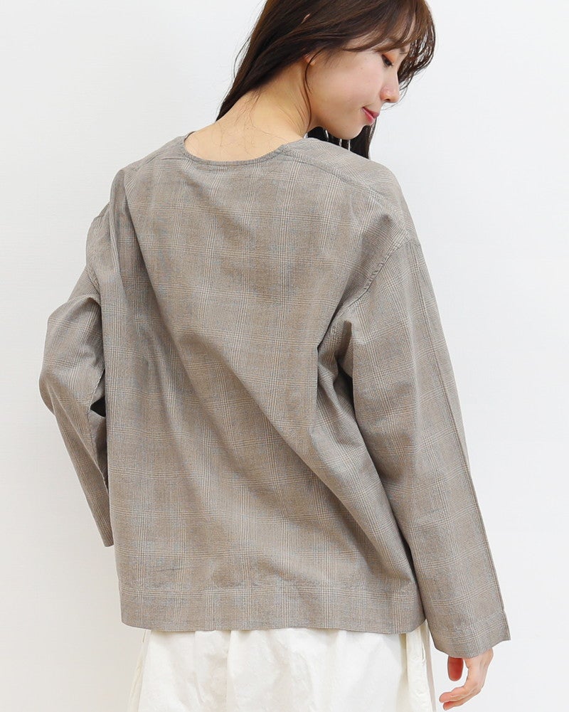 ［INDIA INDUSTRY］コットンチェックブラウス