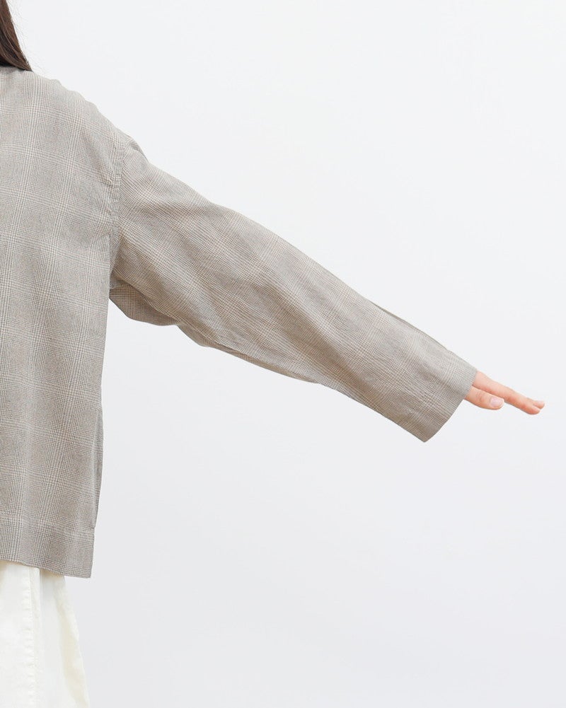 ［INDIA INDUSTRY］コットンチェックブラウス