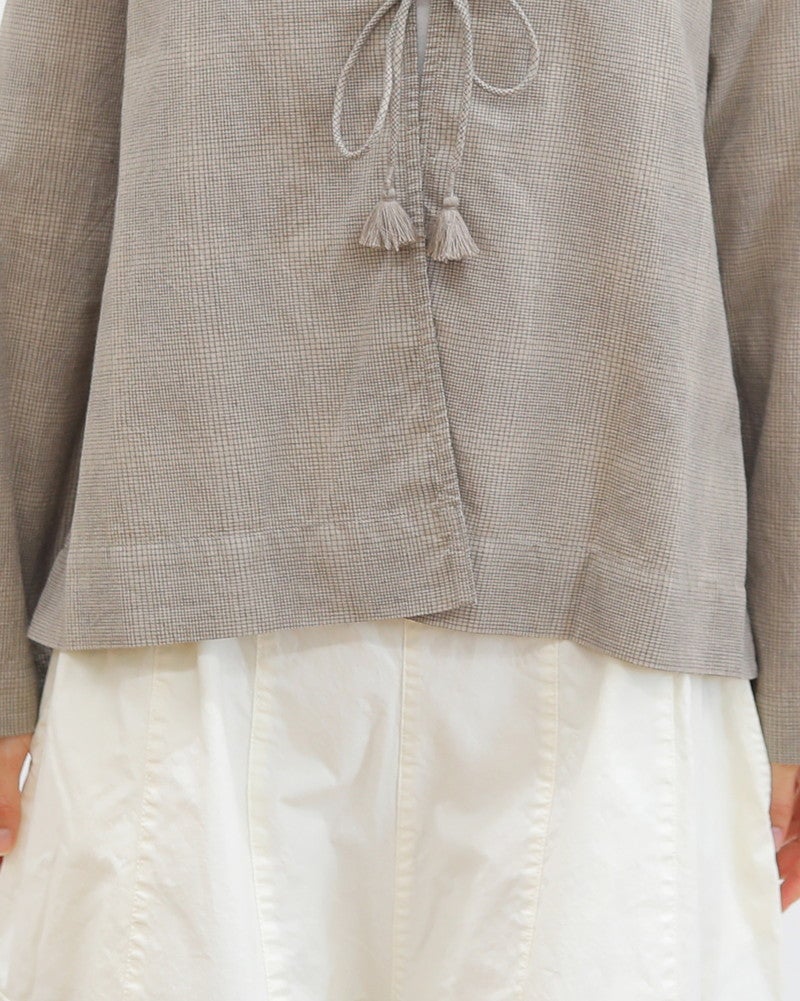 ［INDIA INDUSTRY］コットンチェックブラウス