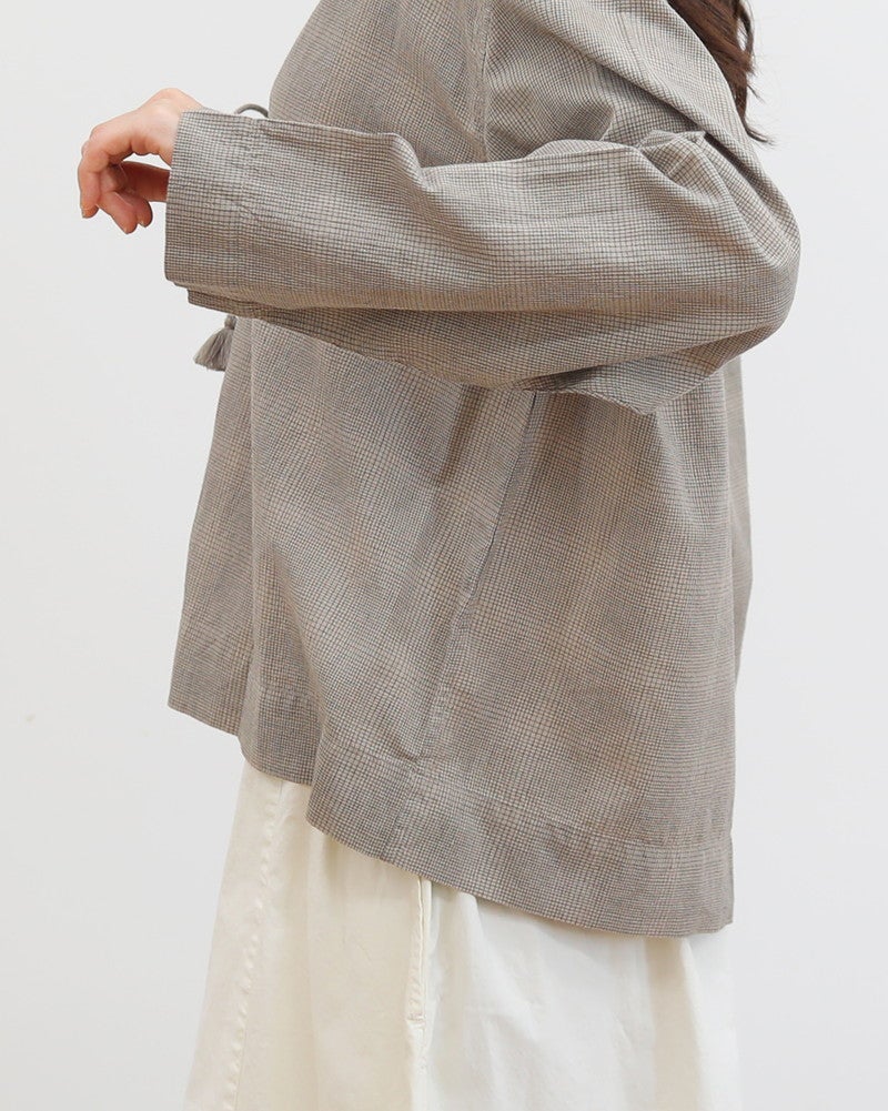 ［INDIA INDUSTRY］コットンチェックブラウス