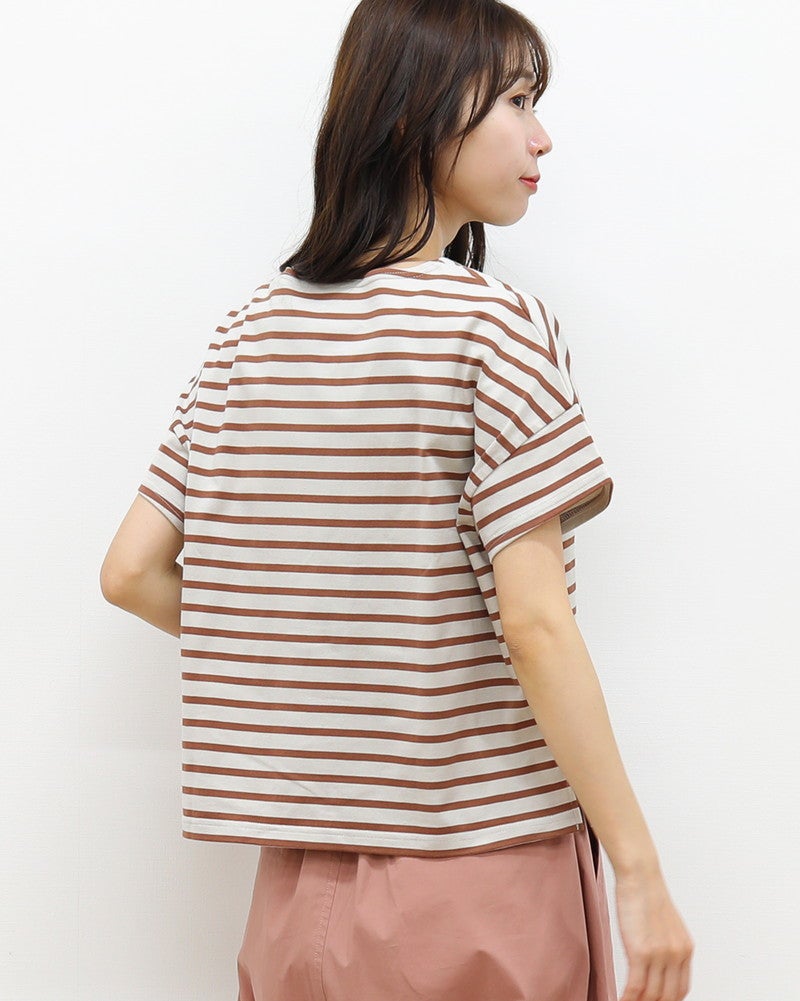 ［ORCIVAL］ボーダー半袖ワイドTシャツ