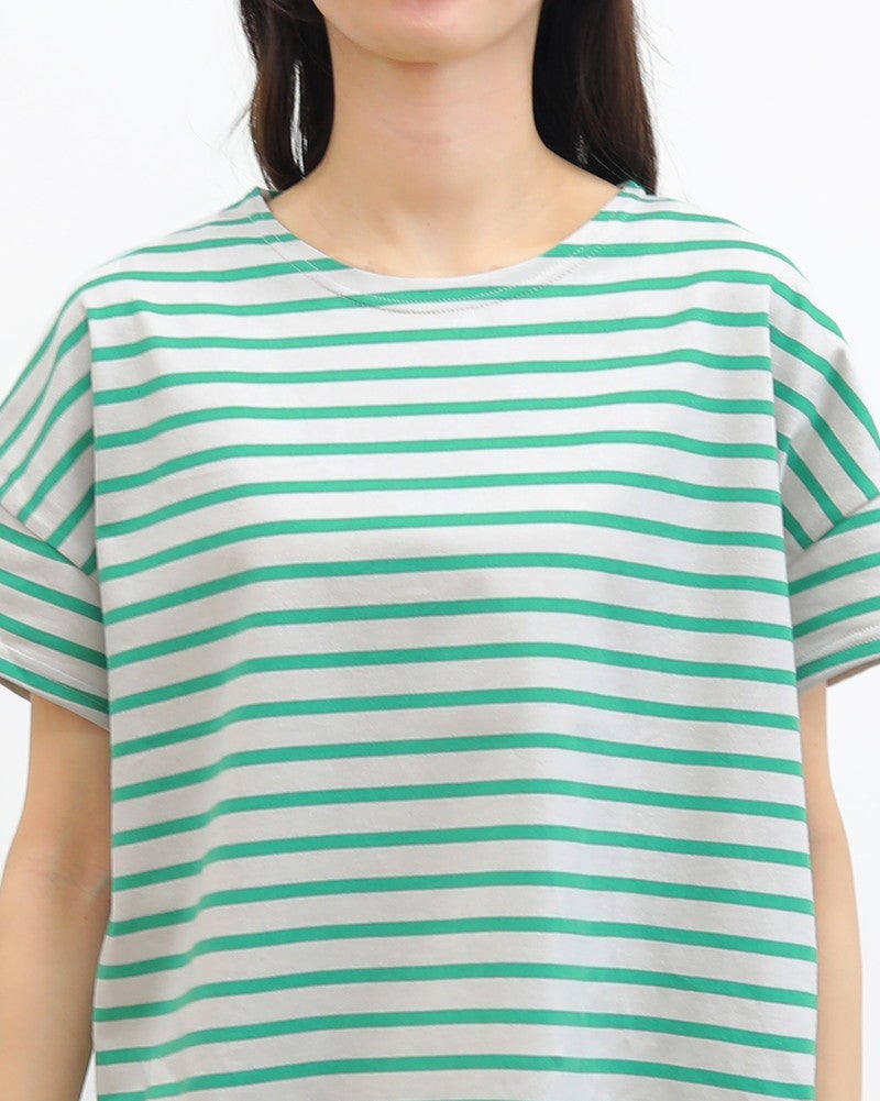 ［ORCIVAL］ボーダー半袖ワイドTシャツ