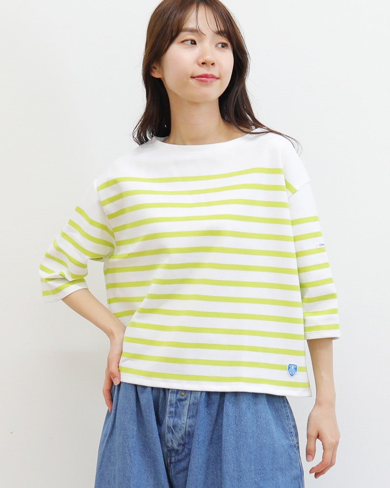 ［ORCIVAL］RACHEL5分袖ボーダープルオーバー