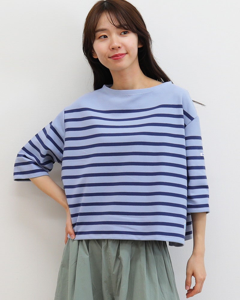 ［ORCIVAL］RACHEL5分袖ボーダープルオーバー