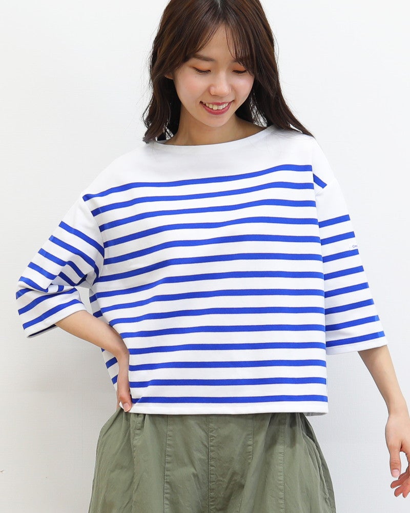 ［ORCIVAL］RACHEL5分袖ボーダープルオーバー