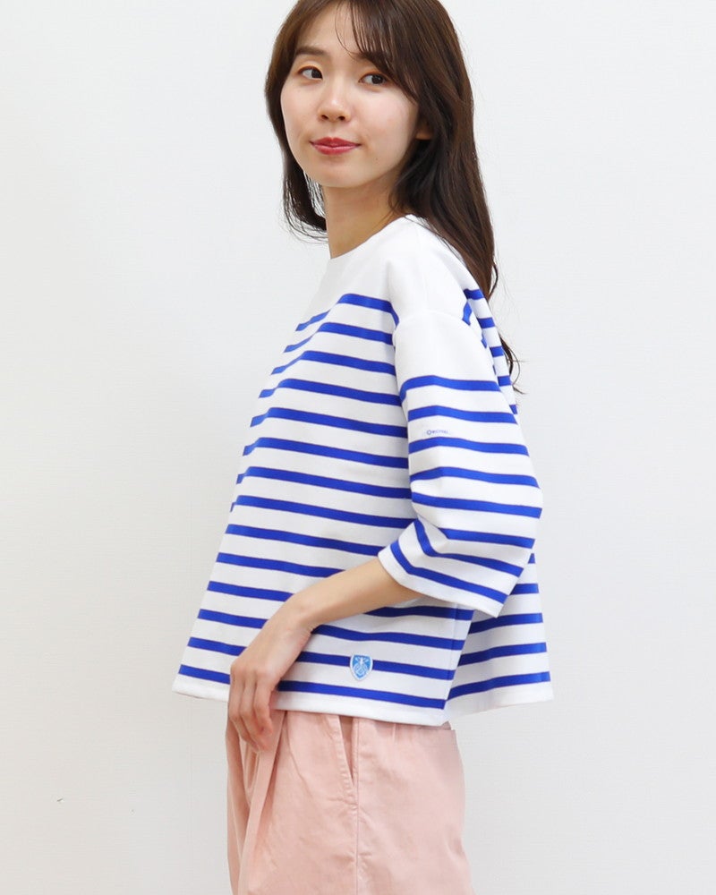 ［ORCIVAL］RACHEL5分袖ボーダープルオーバー