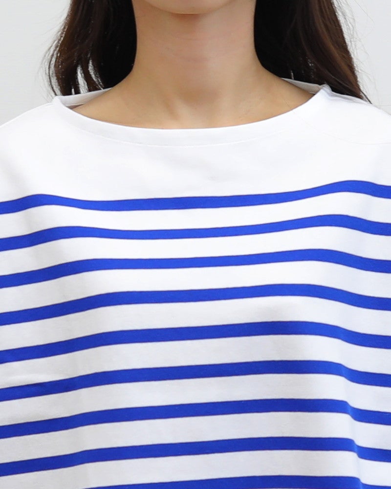 ［ORCIVAL］RACHEL5分袖ボーダープルオーバー