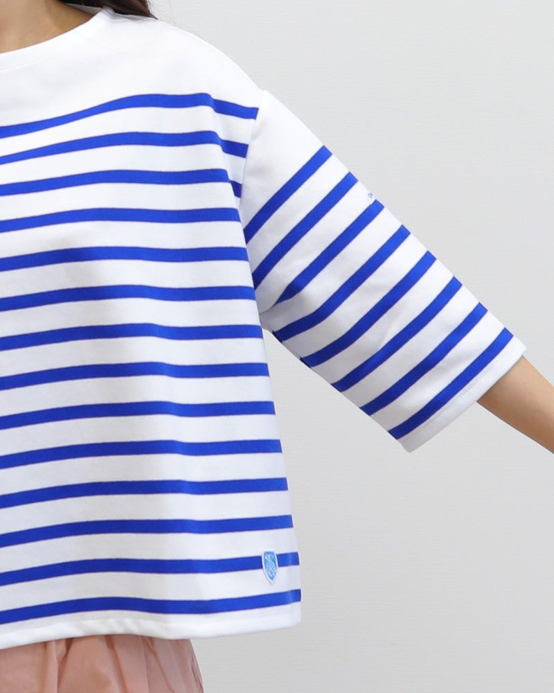 ［ORCIVAL］RACHEL5分袖ボーダープルオーバー