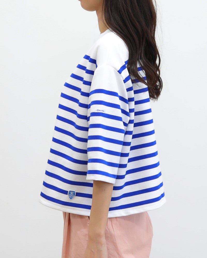 ［ORCIVAL］RACHEL5分袖ボーダープルオーバー