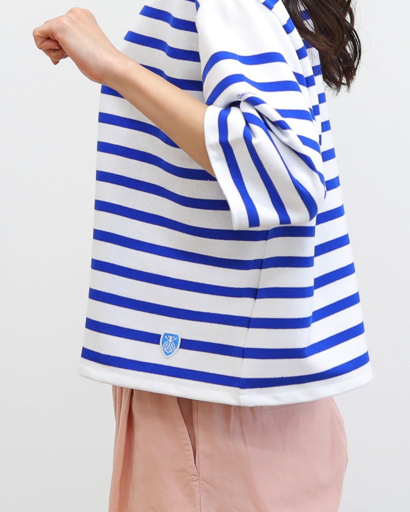 ［ORCIVAL］RACHEL5分袖ボーダープルオーバー