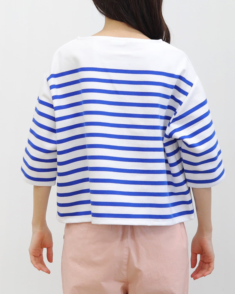 ［ORCIVAL］RACHEL5分袖ボーダープルオーバー