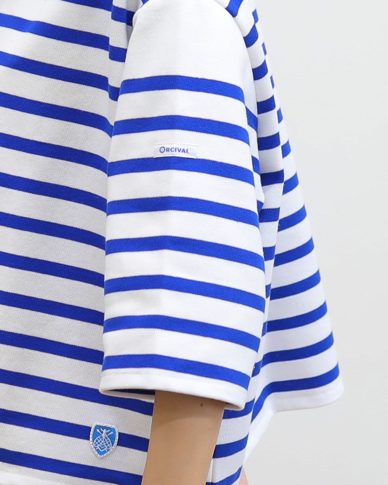 ［ORCIVAL］RACHEL5分袖ボーダープルオーバー