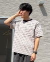 ［DANTON］ポケットTシャツ ストライプ〈Lサイズ・メンズ対応〉