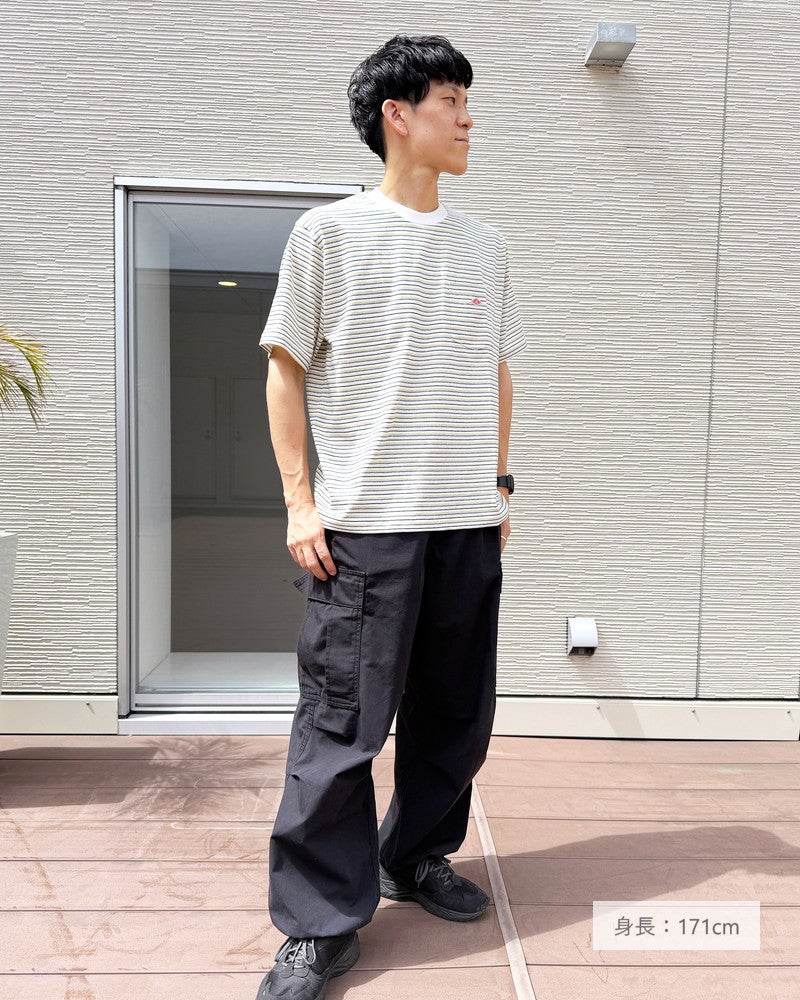 DANTON］ポケットTシャツ ストライプ〈Lサイズ・メンズ対応
