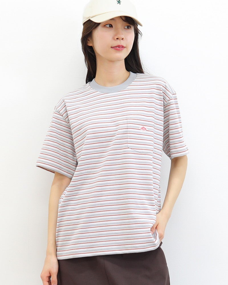 ［DANTON］ポケットTシャツ ストライプ