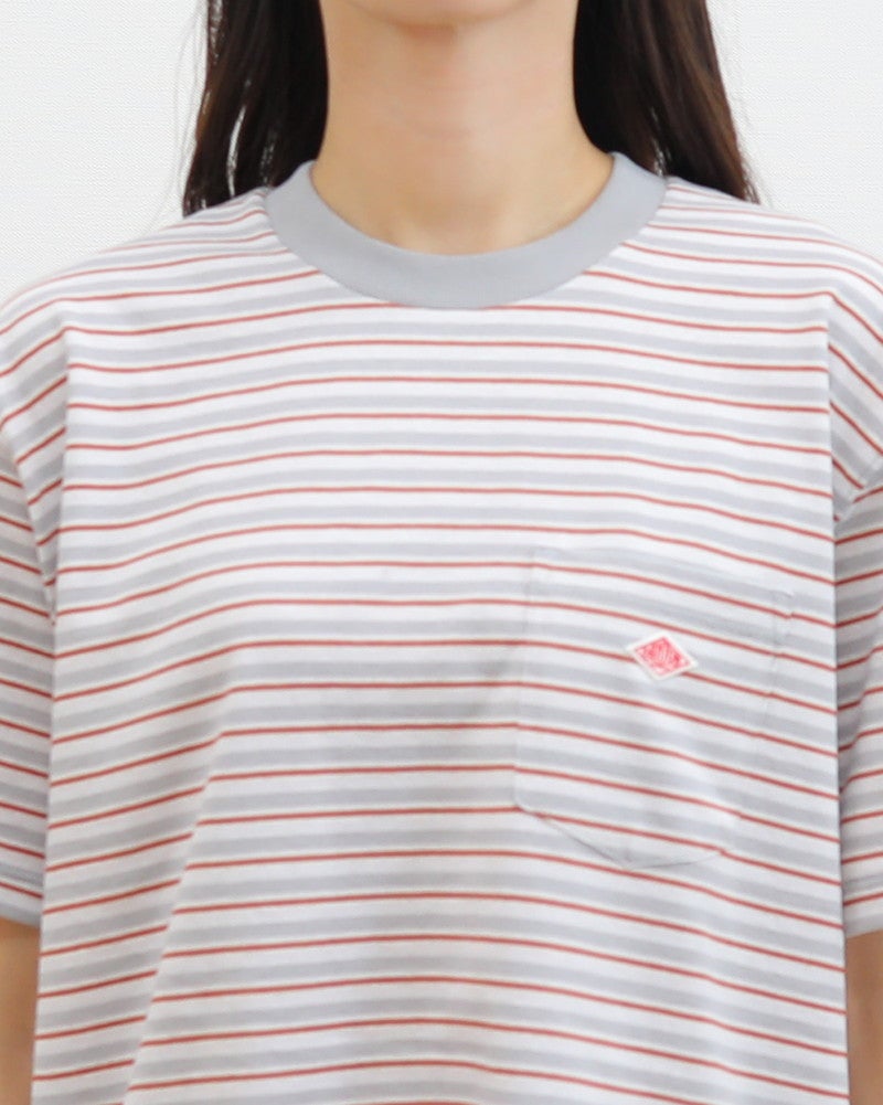 ［DANTON］ポケットTシャツ ストライプ