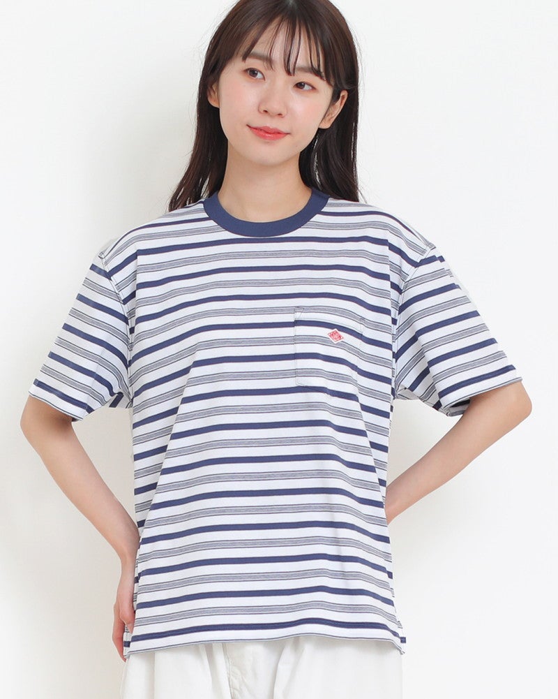 ［DANTON］ポケットTシャツ ストライプ
