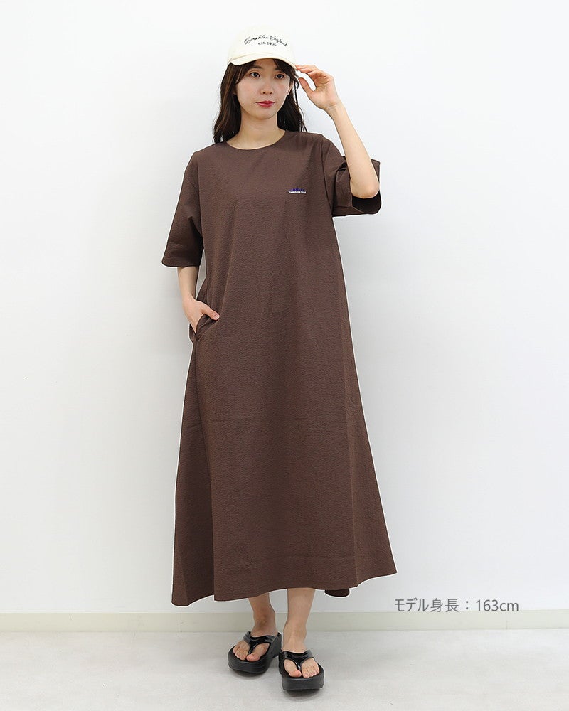 ［THOUSAND MILE］シアサッカーショートスリーブワンピース