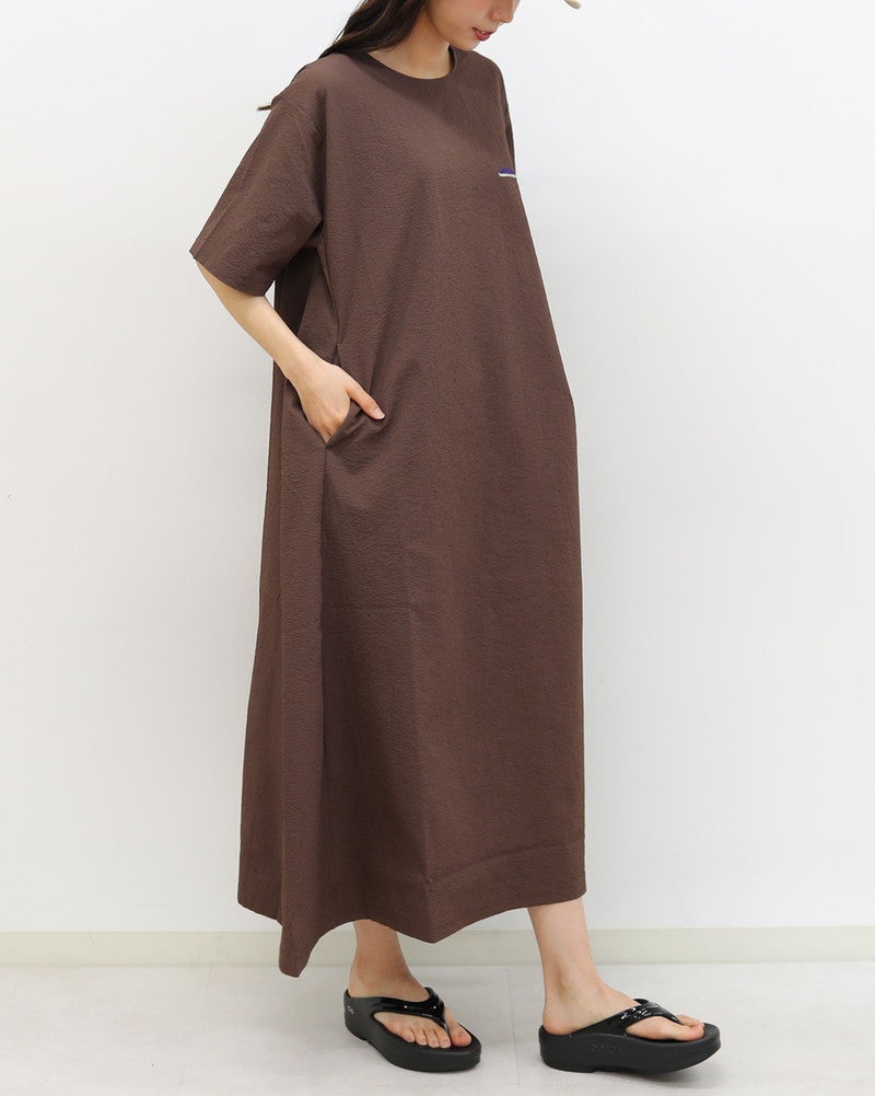 ［THOUSAND MILE］シアサッカーショートスリーブワンピース