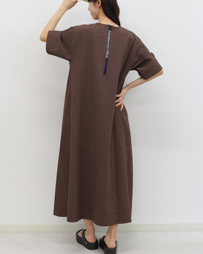 ［THOUSAND MILE］シアサッカーショートスリーブワンピース