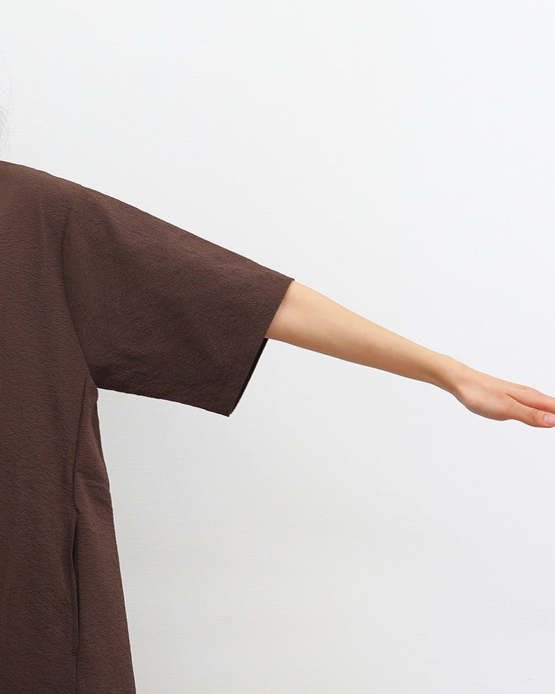 ［THOUSAND MILE］シアサッカーショートスリーブワンピース