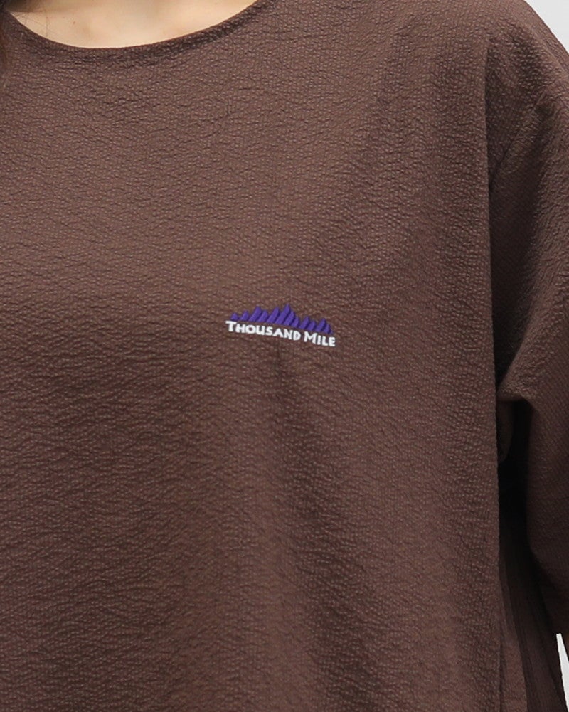 ［THOUSAND MILE］シアサッカーショートスリーブワンピース