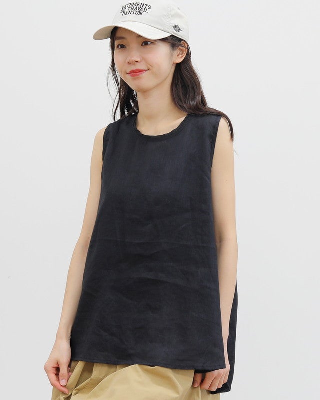 ［UNPLE］リネンノースリブラウス