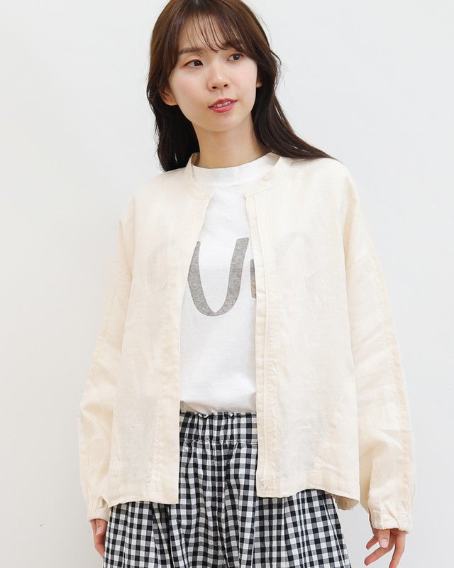 ［UNPLE］リネンジップブルゾン
