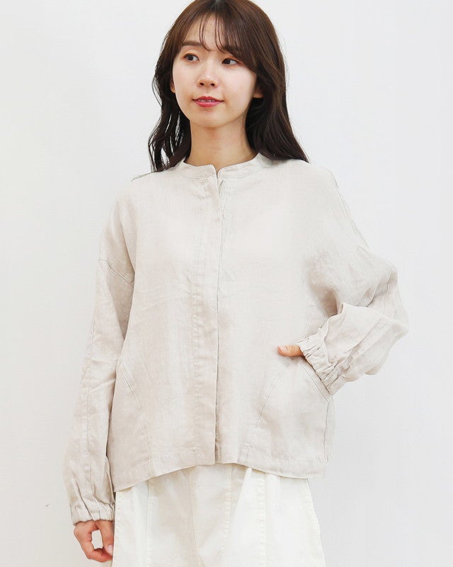 ［UNPLE］リネンジップブルゾン