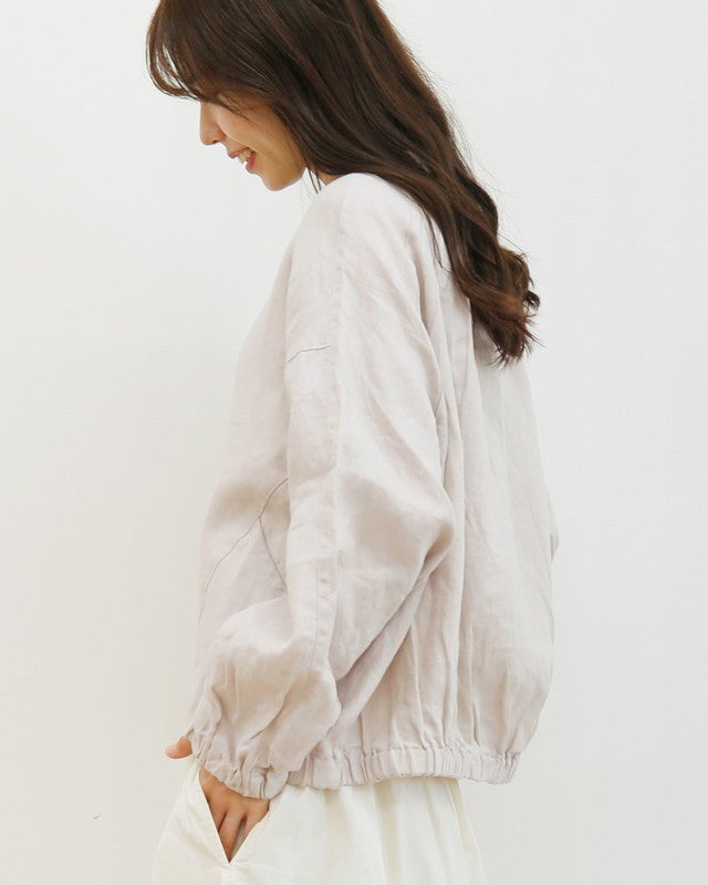 ［UNPLE］リネンジップブルゾン