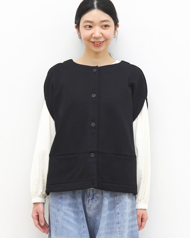 ［UNPLE］裏毛ドロストヘムベスト