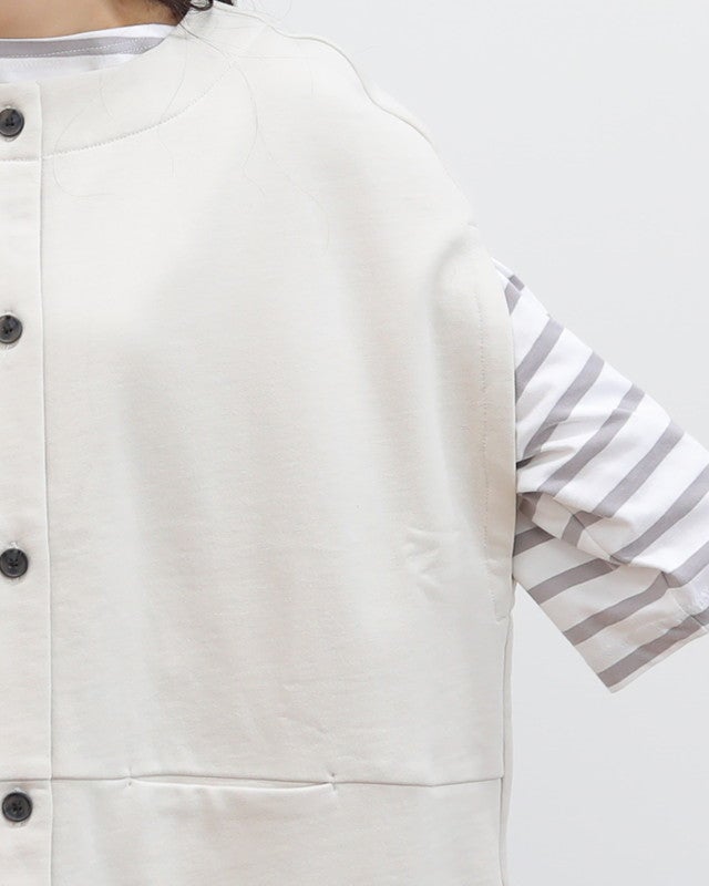 ［UNPLE］裏毛ドロストヘムベスト