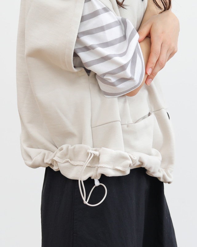 ［UNPLE］裏毛ドロストヘムベスト