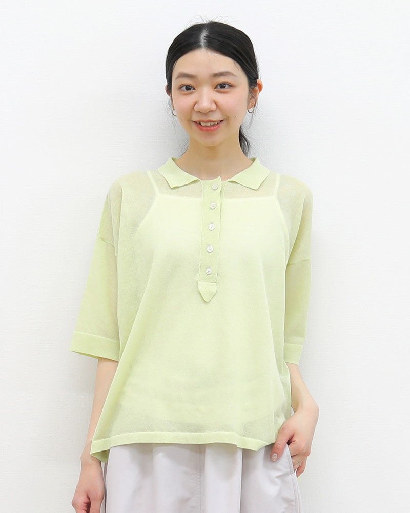 ［UNPLE］ハイツイストヤーンニットポロシャツ