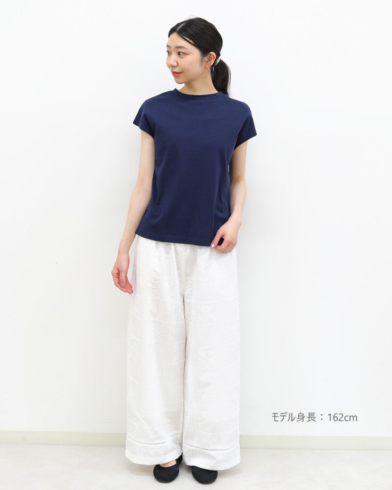 PG♡カシミヤ×DIAPLEXクールネックニットプルオーバー1 UNPLE］シルケットプレーティング天竺プルオーバー／アンプル ｜オン